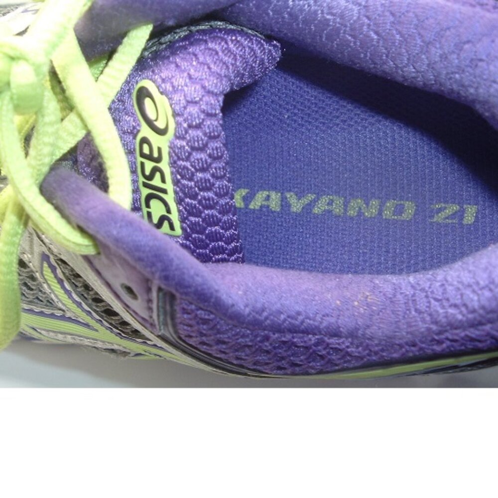 Asics Gel Kayano 21 Shoes Womens Size 7.5 Purple Lime Gray Running Sneakers - Picture 7 of 7